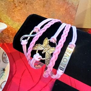 Pink Love Infinity Butterfly bracelet